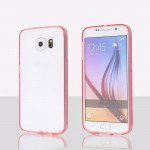 Wholesale Samsung Galaxy S6 Edge Crystal Clear Hybrid Case (Pink)